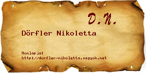 Dörfler Nikoletta névjegykártya