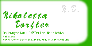 nikoletta dorfler business card